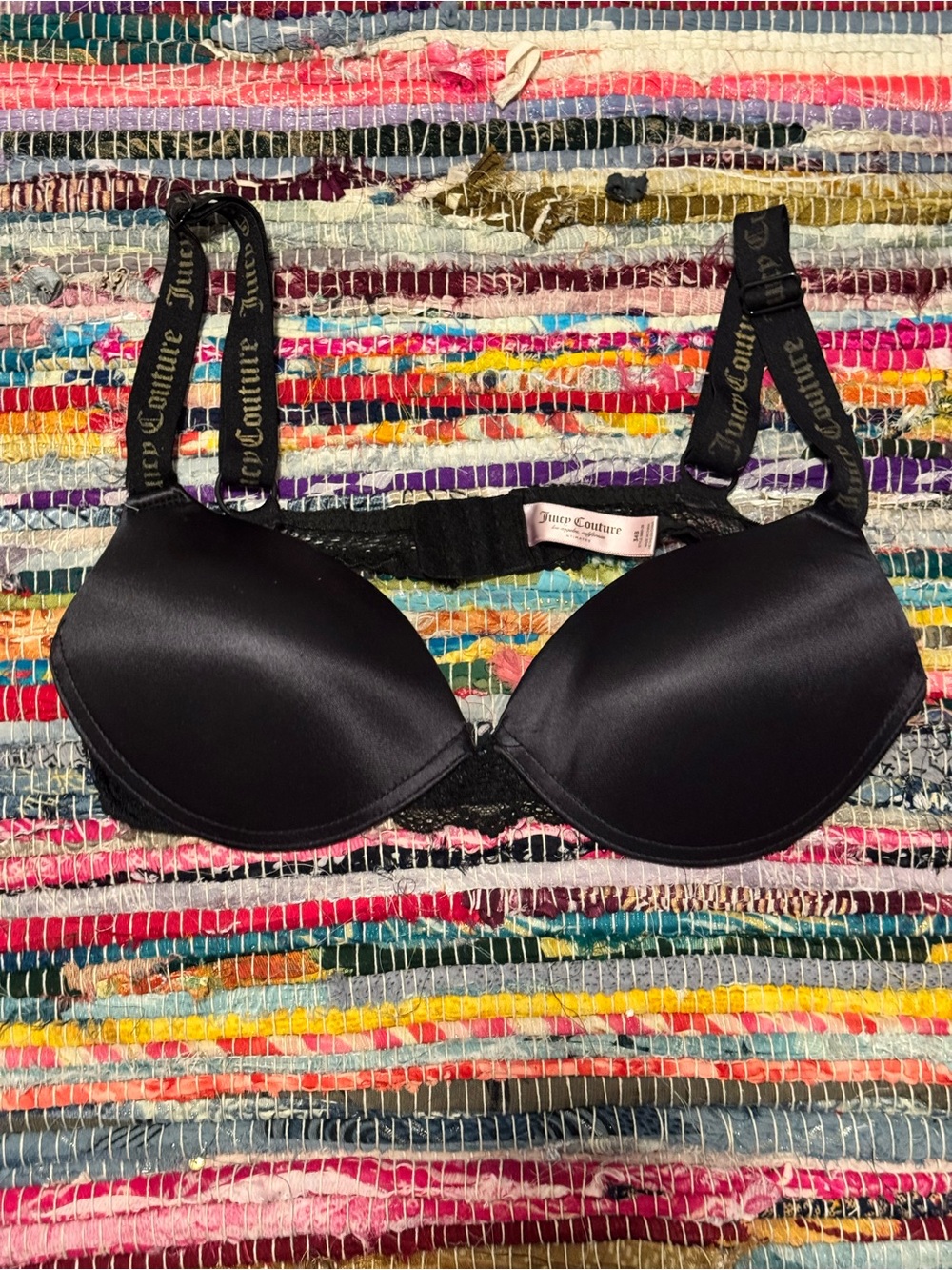 Juicy Couture Black Lace Push Up Bra